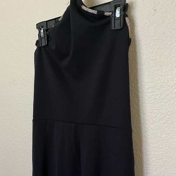 LOVERS + FRIENDS | Black Chloe Jumpsuit with Crystal Embellished Halter Neckline - Picture 4 of 15